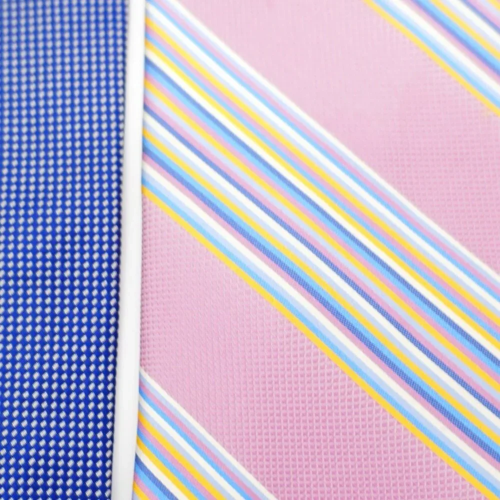 Tommy Hilfiger Pink Yellow Blue Striped Woven‎ Wide Silk Tie